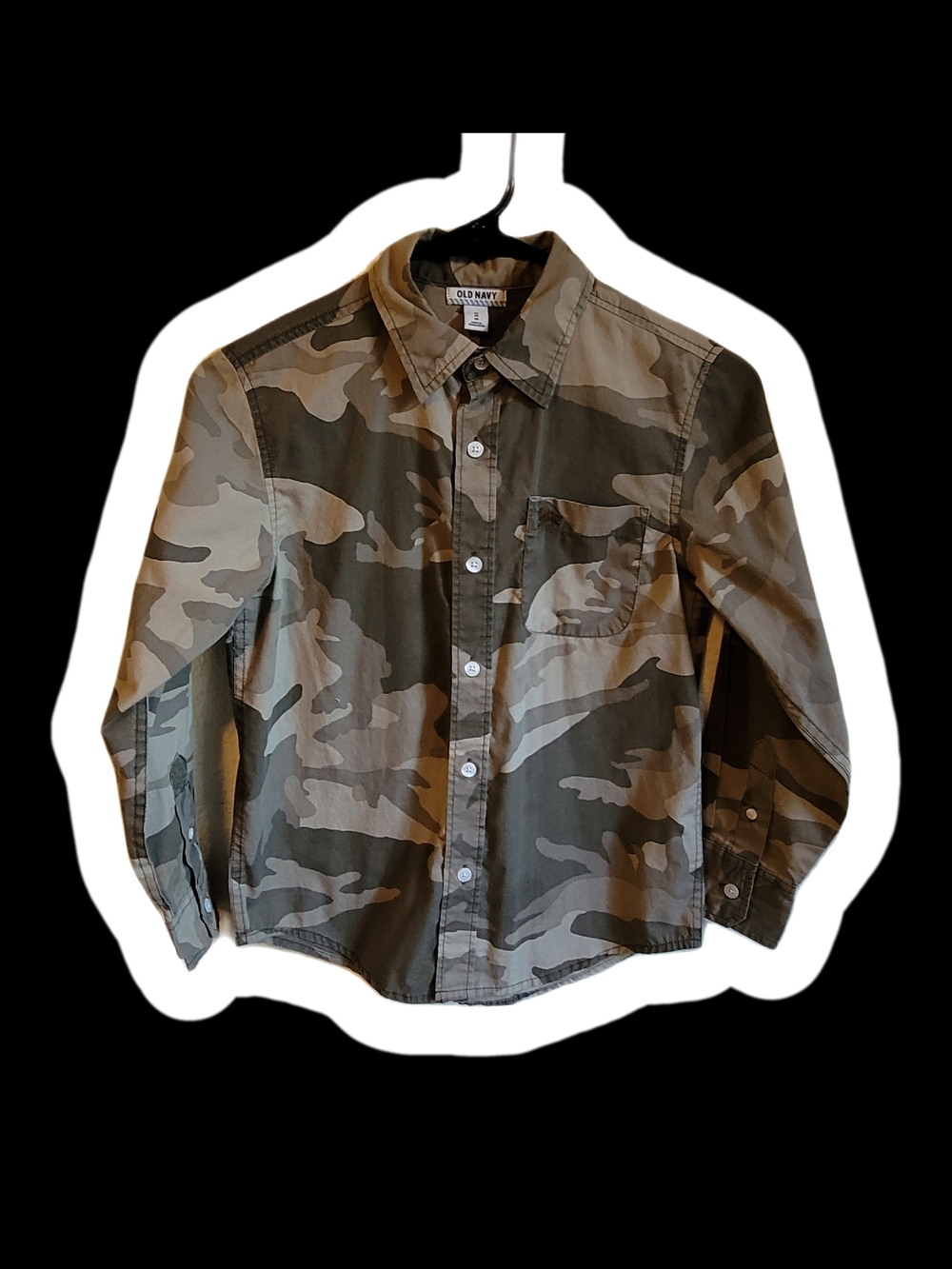 OLD NAVY Boys' Camo Button-Down Shirt - Olive Green